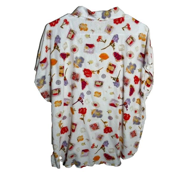 Hester & Orchard Button Up Women's XL Shirt Printed Floral Cottage Summer - Picture 2 of 8